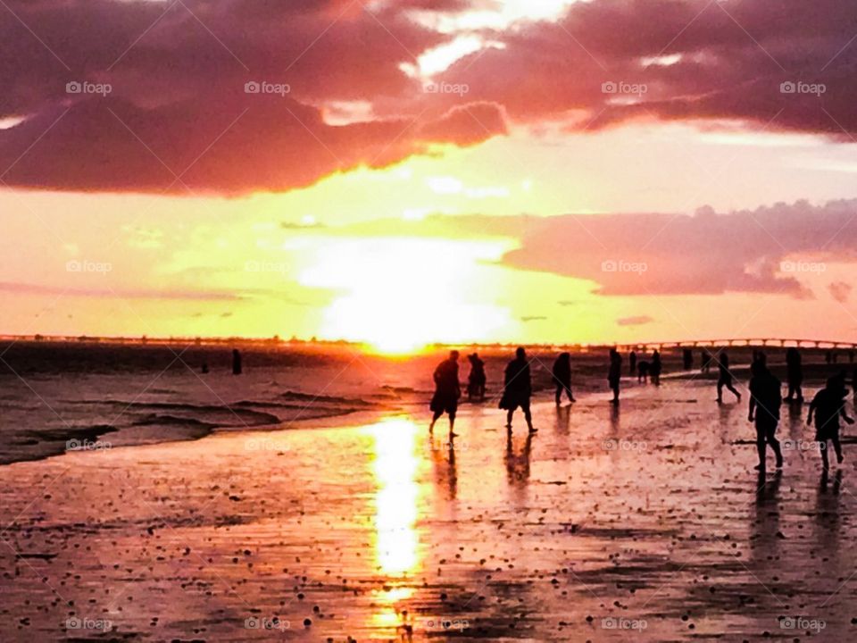 Fort Myers Beach at sunset