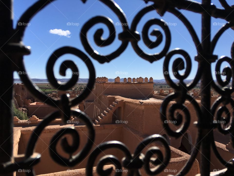 Ruins in high atlas with snow cap views 