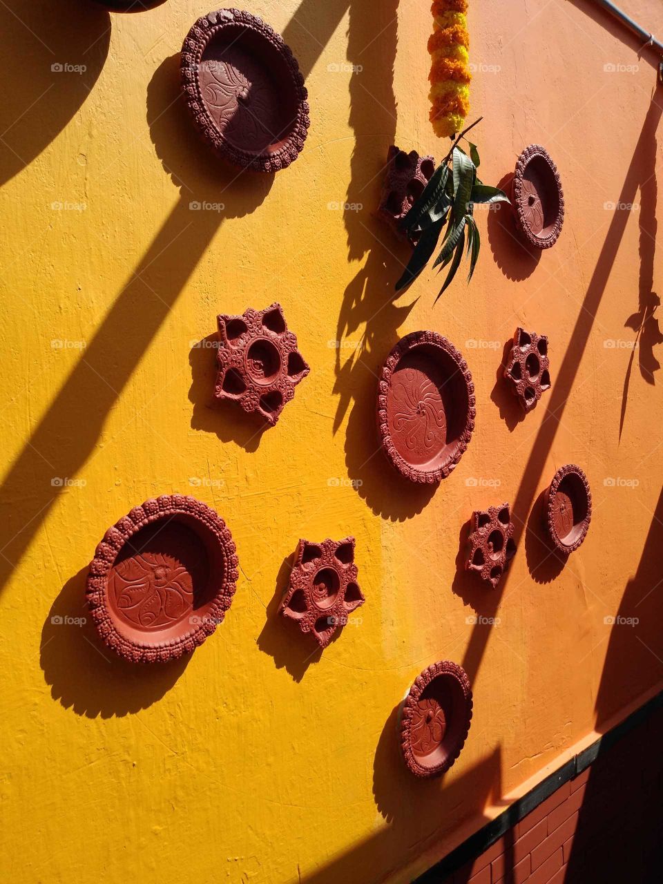 a wall decoration in a restaurant