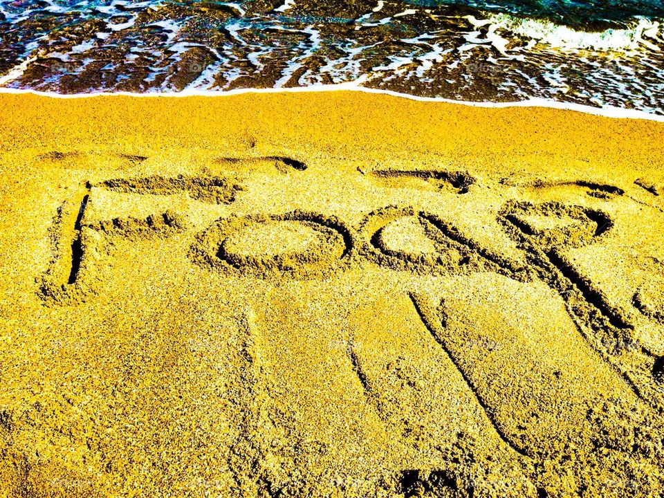 Foap written in the sand