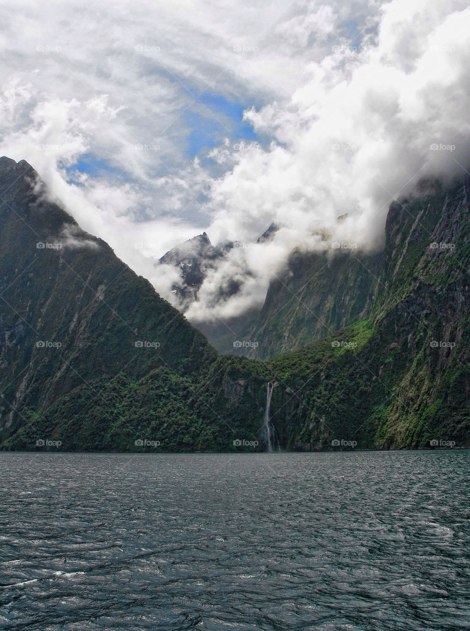 clouds lake waterfall cloudy by chris7ben