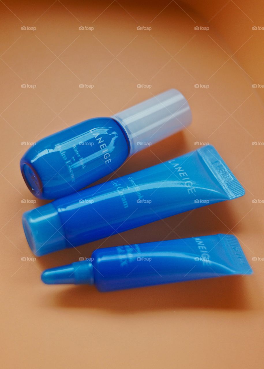 Three trial size bottles of an awesome skin care brand.