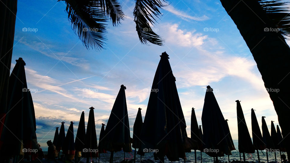 umbrella beach and Sky