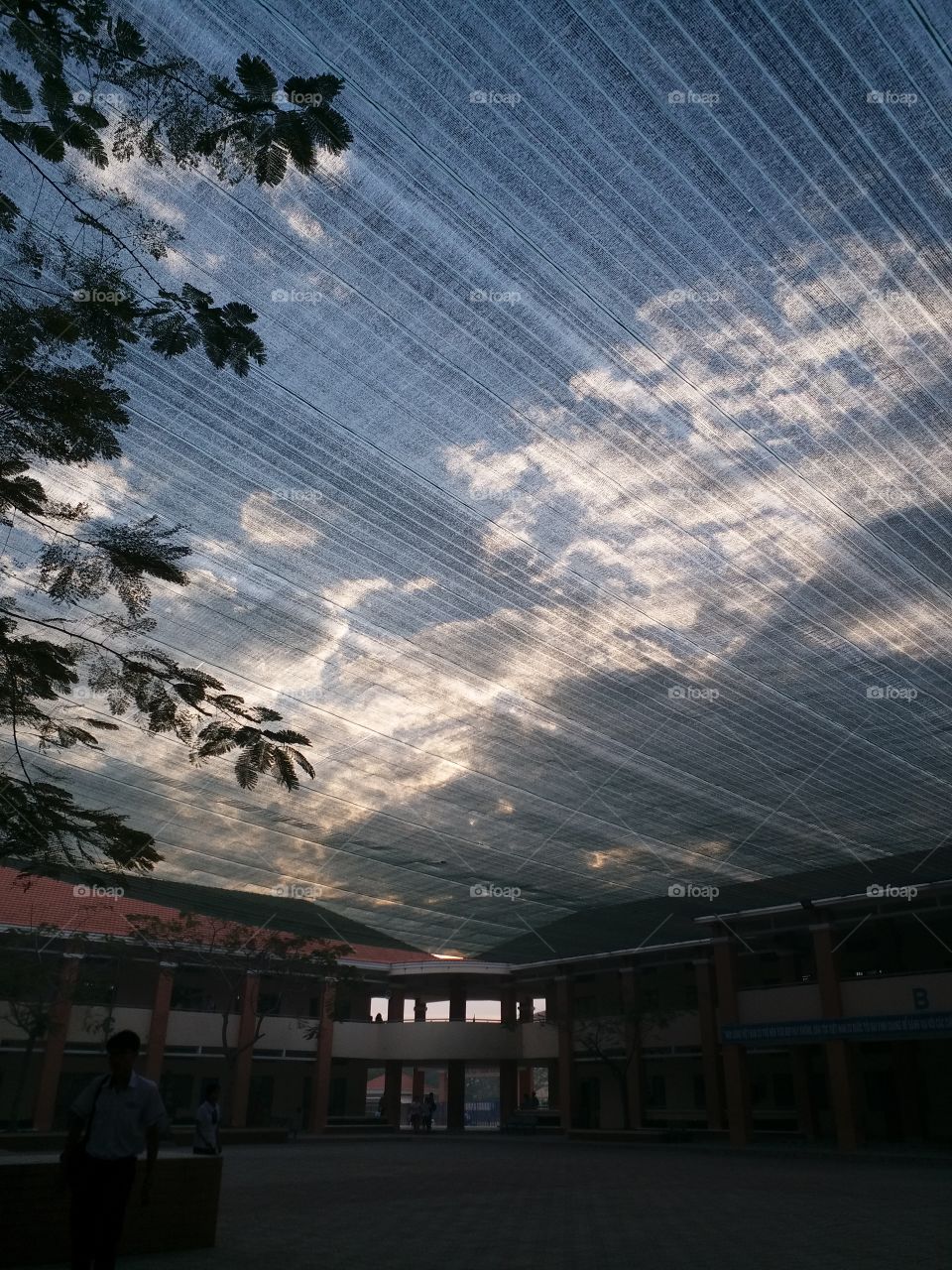 sky behind a big screen