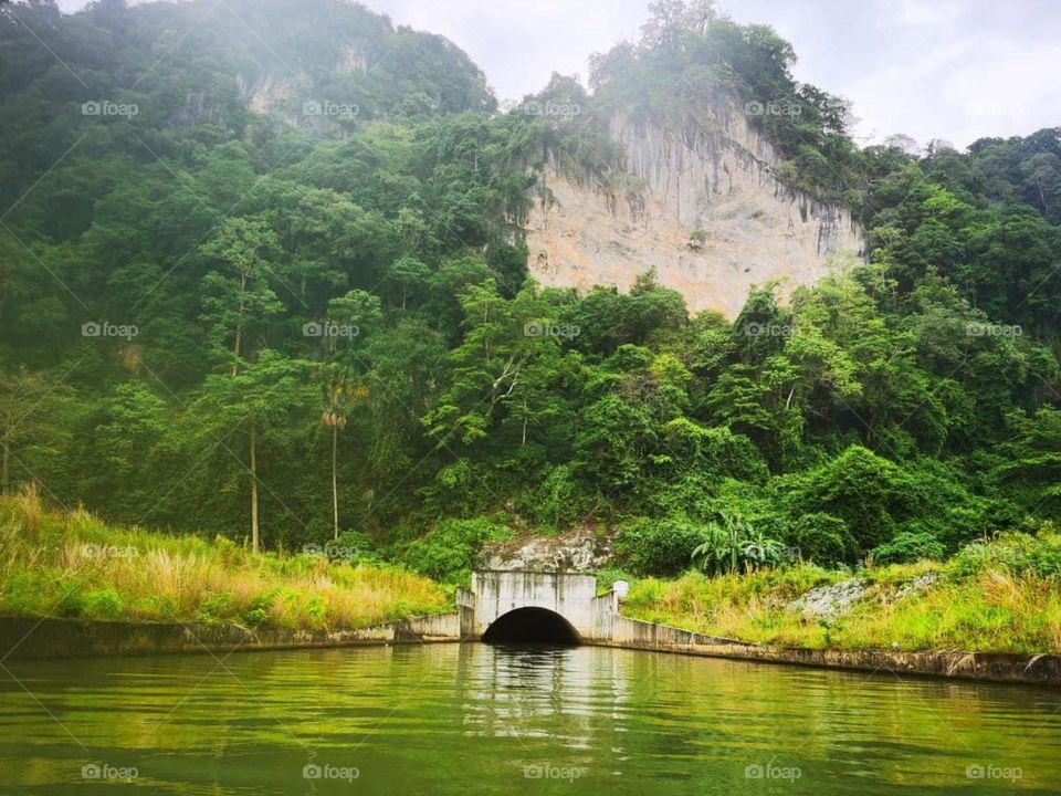 A tunnel in a river