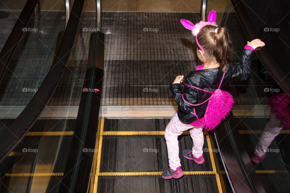 girl on the escalator