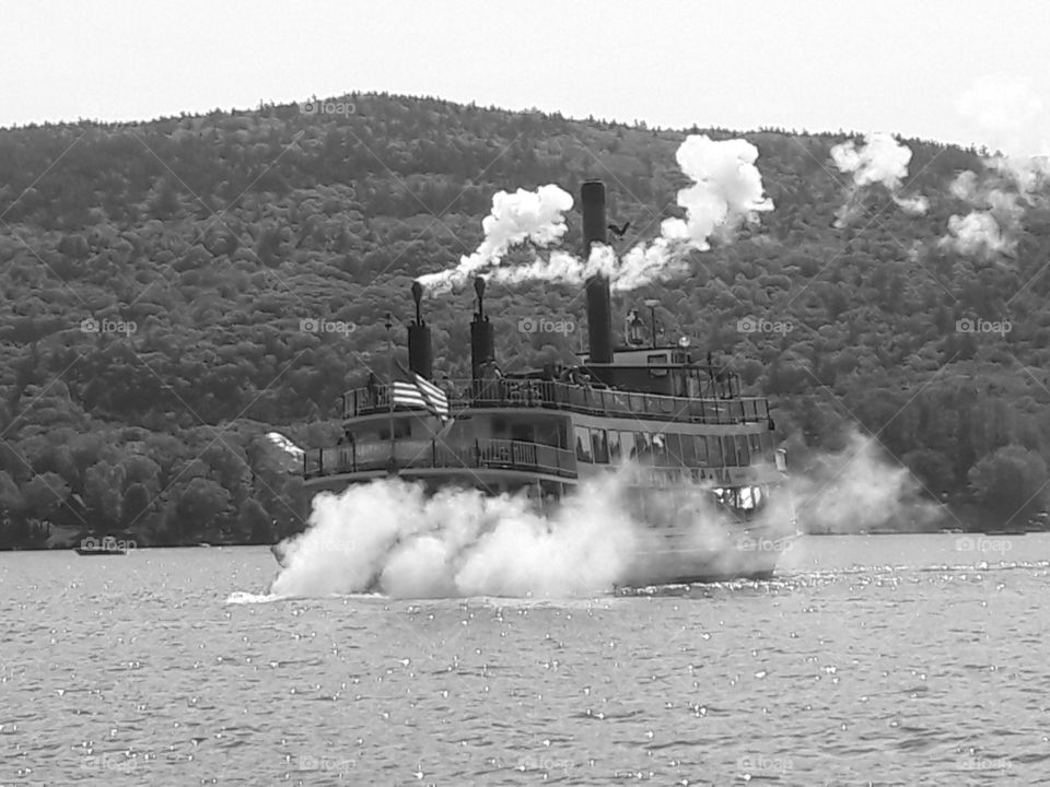 steamboat on lake