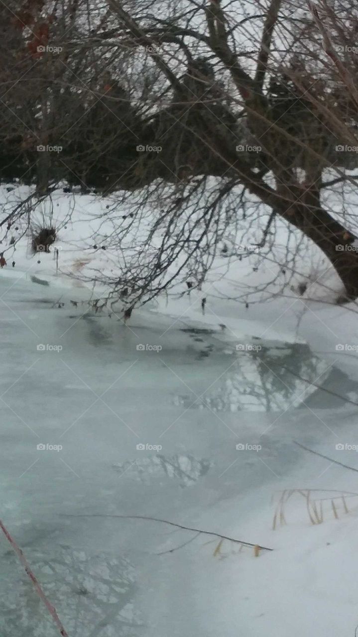 Two Rivers frozen over