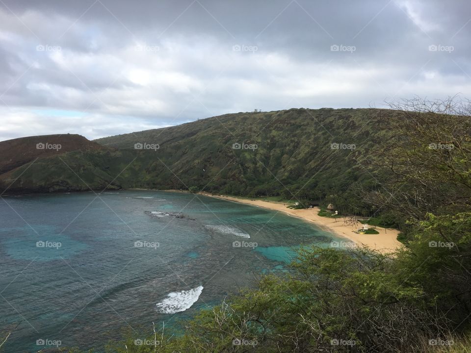 Hawaiian shoreline in Oahu