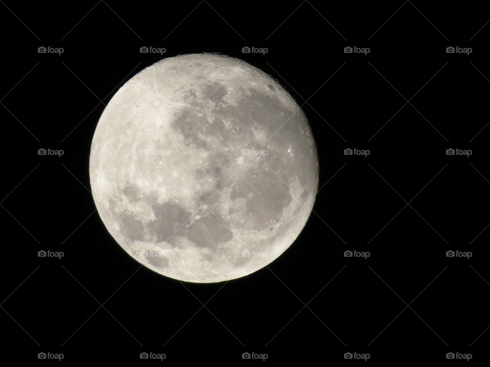 Moon in the dark sky