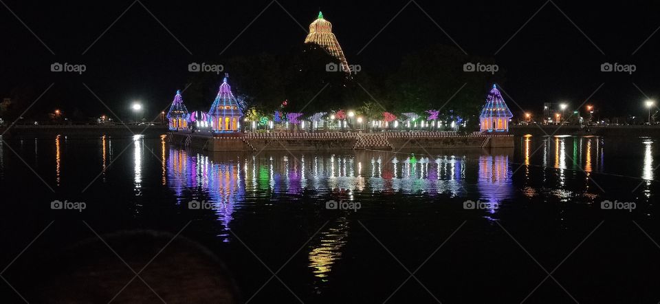 Theppakulam # Festival Mode # Reflect its shine behind the water at night with light # Identity of Madurai # Tamil Nadu # India❤️