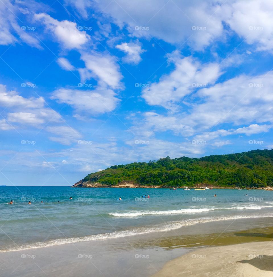 Praia de Pernambuco, Divisa com Praia do Mar casado. Guarujá, Brasil. 