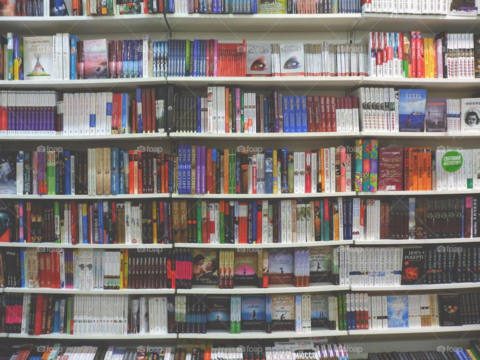 bookshelves with books