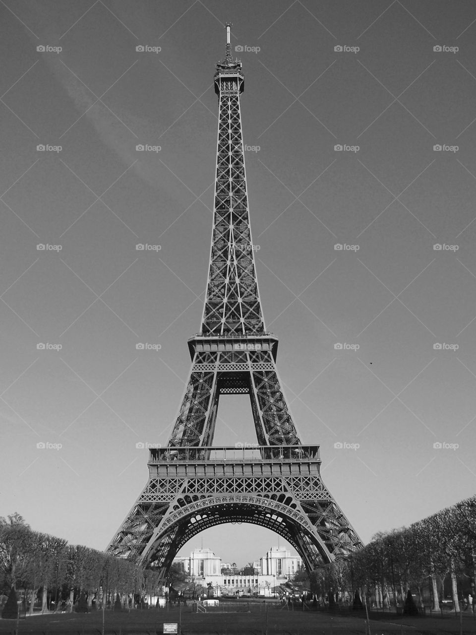 Eiffel Tower (B&W), Paris, France