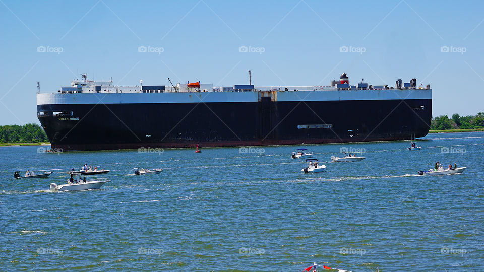 Tanker and other boats