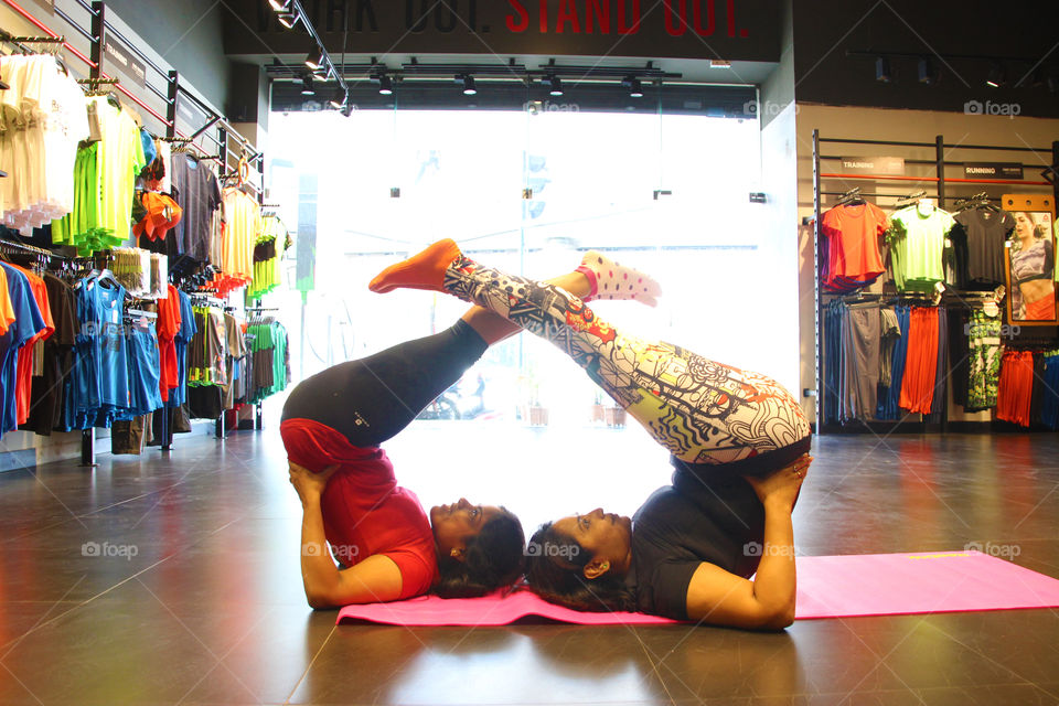 YOGA Fitness, Ladies doing Yoga