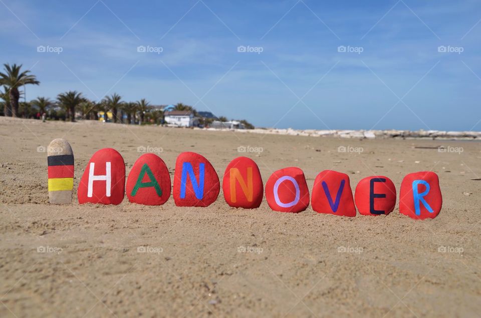 Hannover, Germany, souvenir on colourful stones