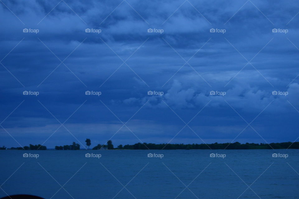 clouds at night on lake Ontario