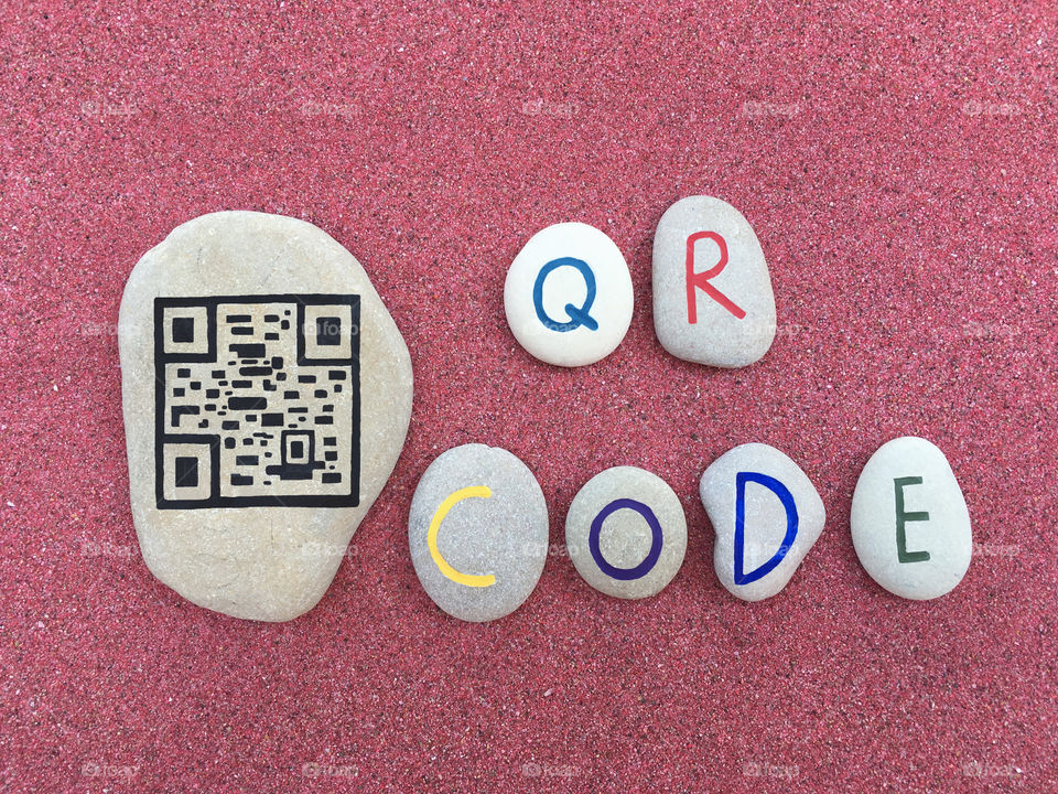 Qr code concept with stones design