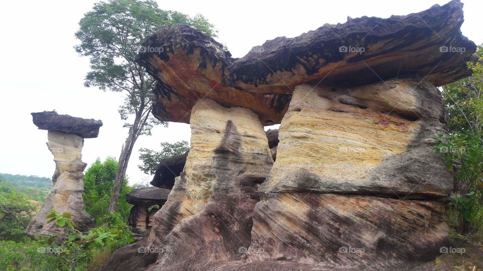 Rock Pullars. sculpture of nature.Thailand