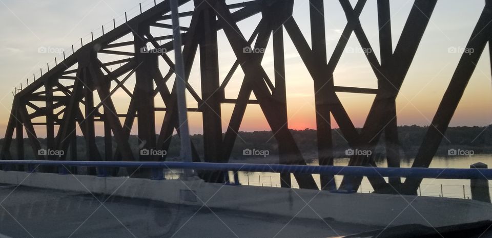 Sunset and train bridge