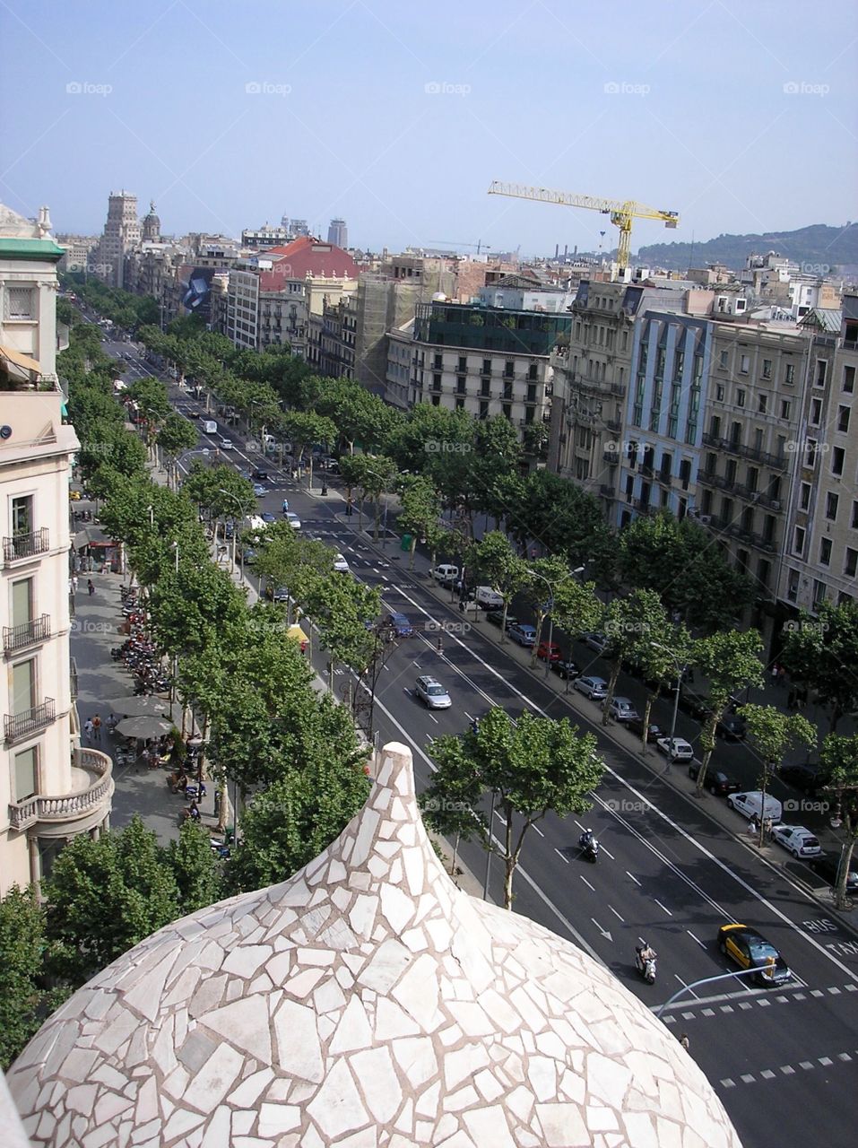 Street scape from the roof of a house in Barcelona