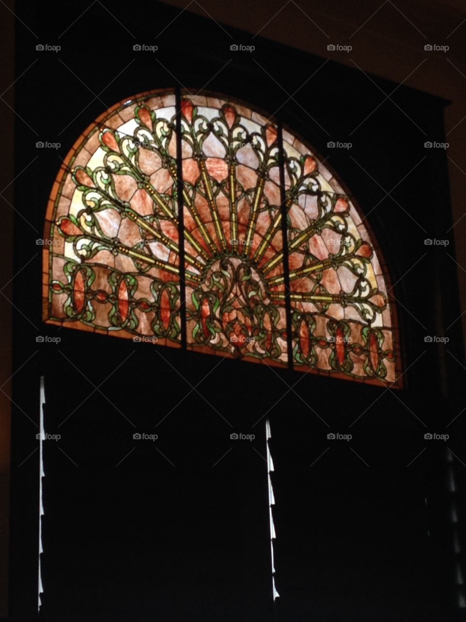 Stained glass arch in Union Station Hotel Nashville 