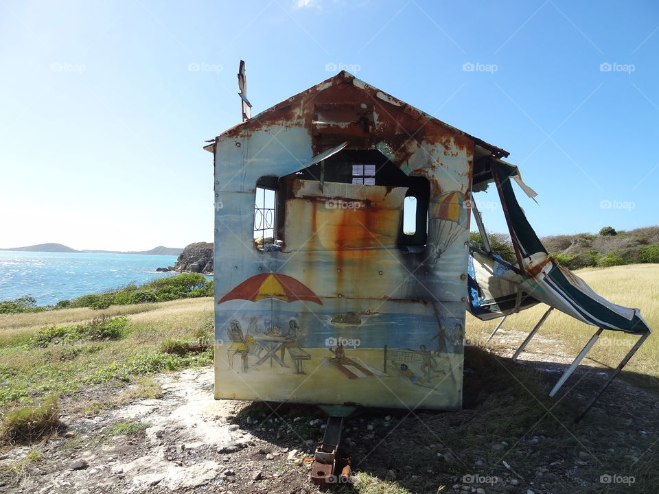 Beach Hut. Abandoned beach concession.