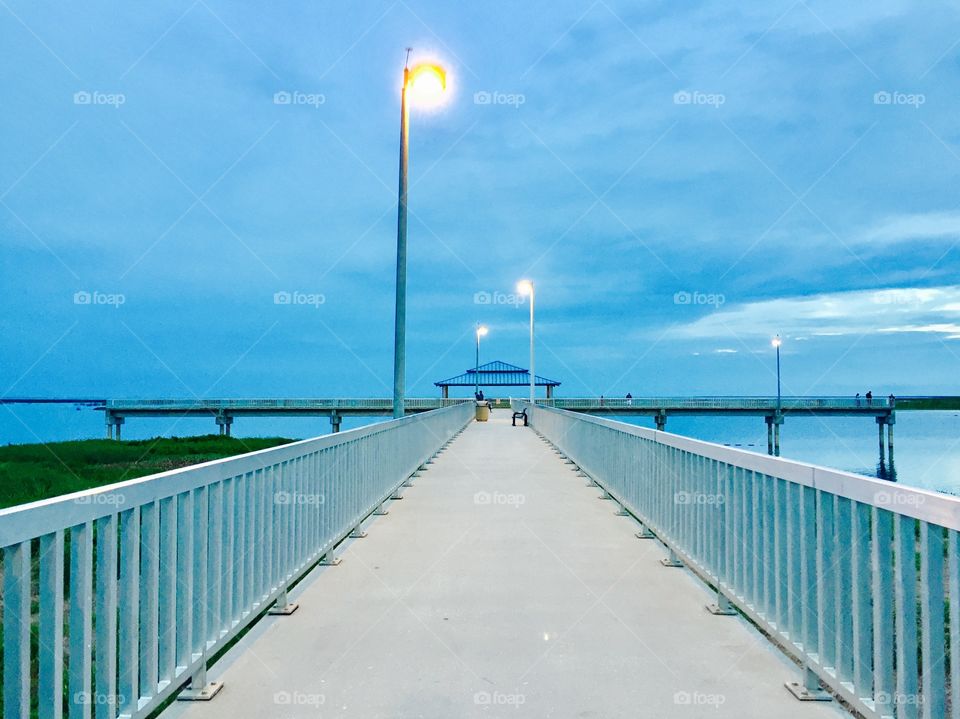 Dock on lake okeechobee, fl an sunset