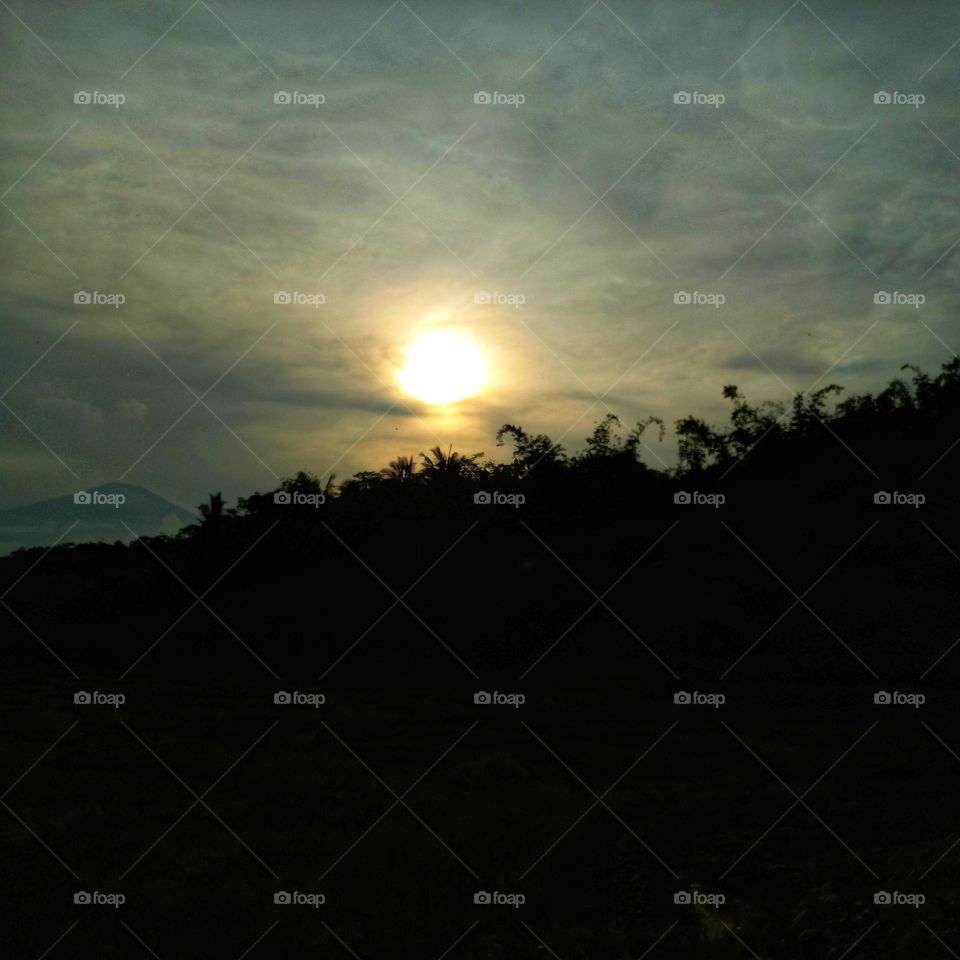 The sun is in the west when the sunset looks beautiful