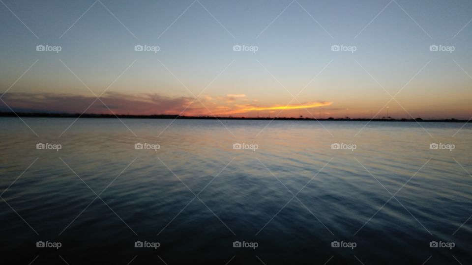 lake sunset summer landscape reflection colors
