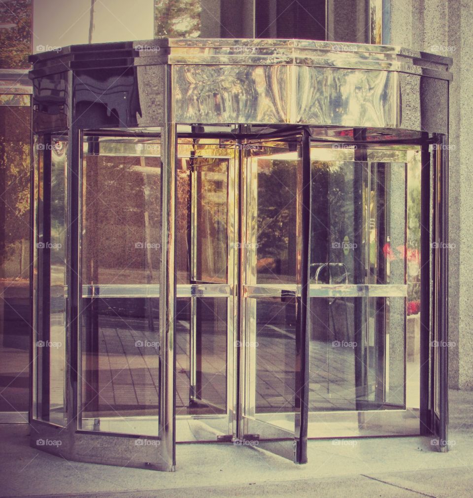 rotating glass doors
