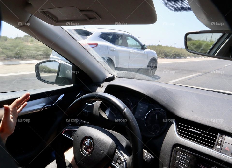 Inside the car. Drive sharing 