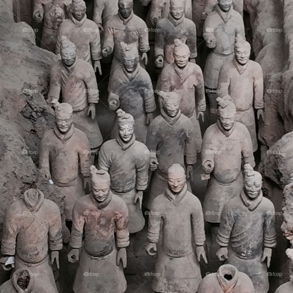 Terra-cotta army, in Xian