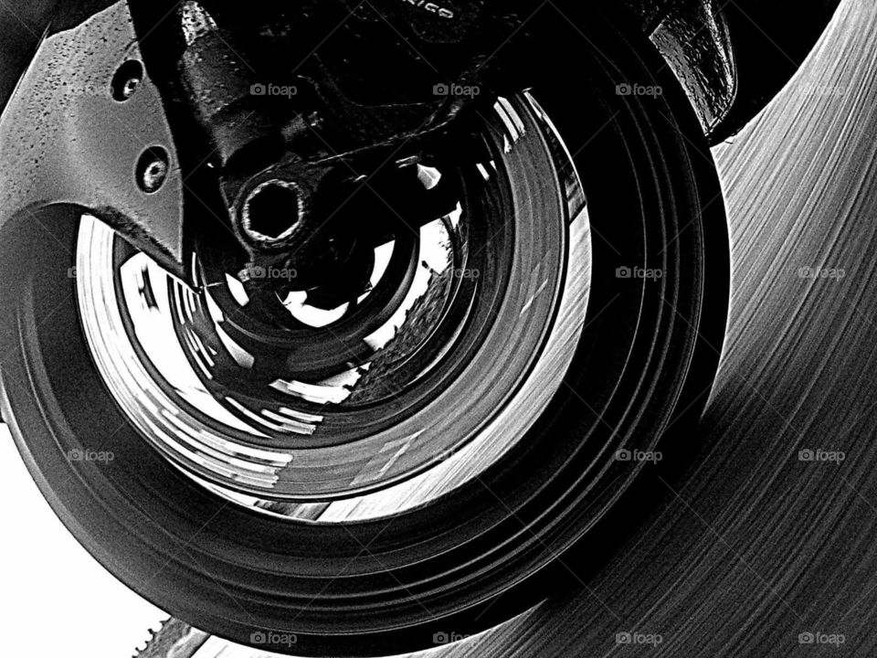 Motorcycle wheel at speed