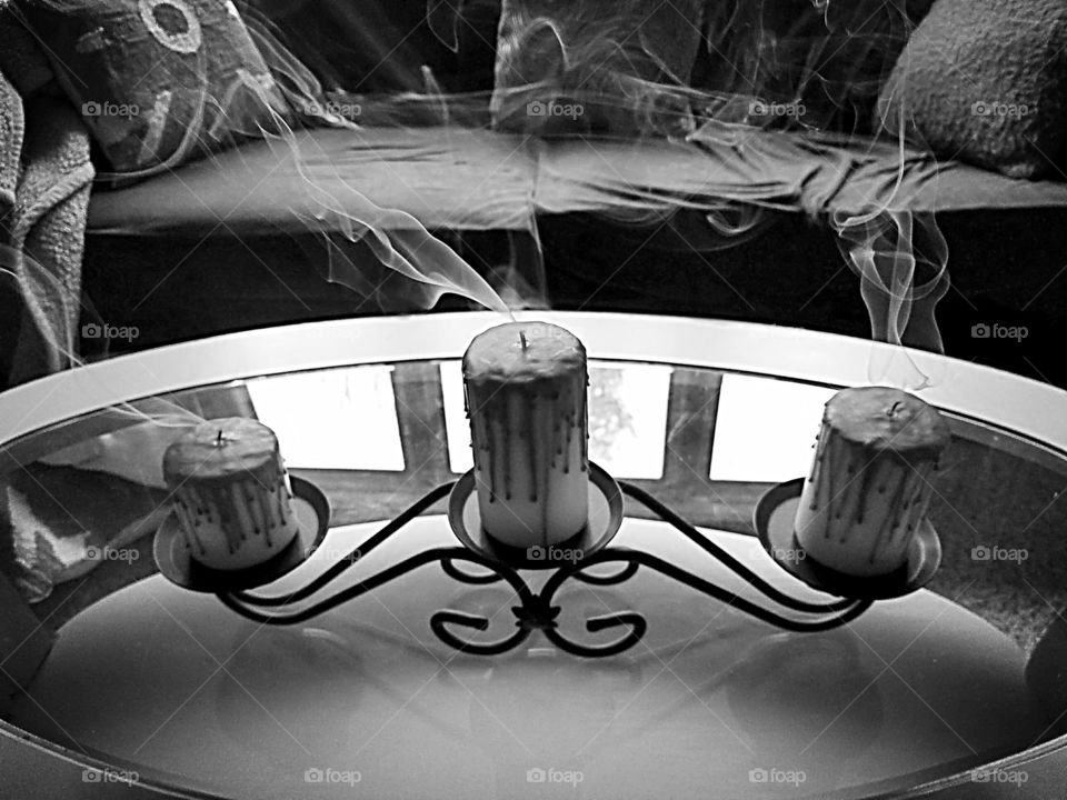 smoking Halloween candles