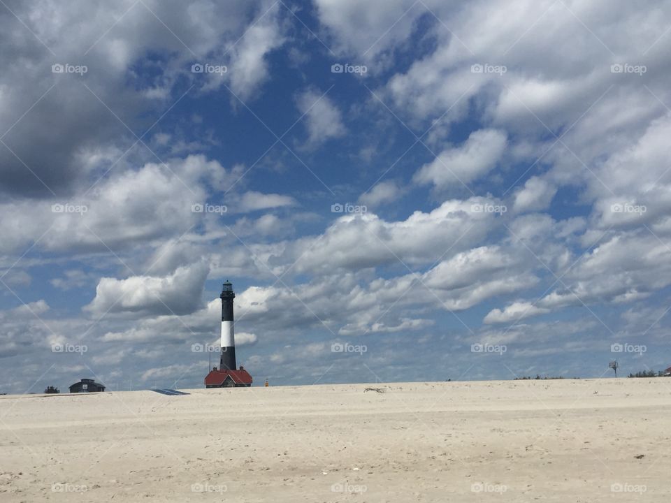 Sky at Robert Moses with lighthouse 