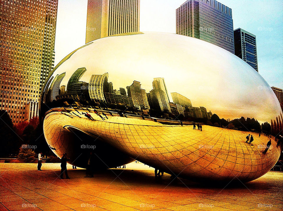 sunset reflection chicago bean by j_ball