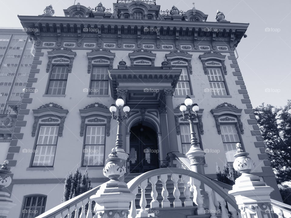 black and white architecture. out taking pictures of the downtown Museum