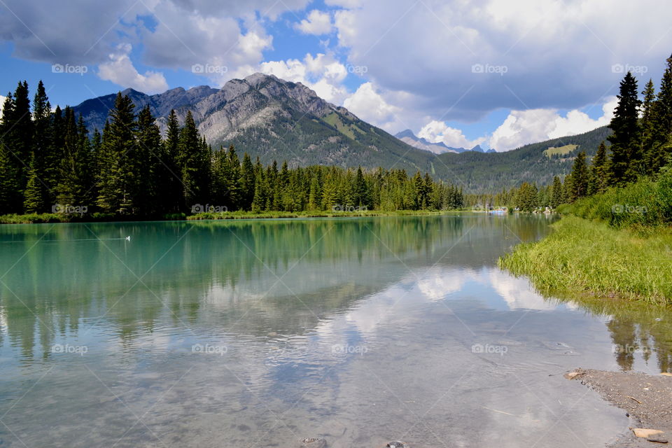 The most beautiful colours of mountains and water in Banff Alberta. 