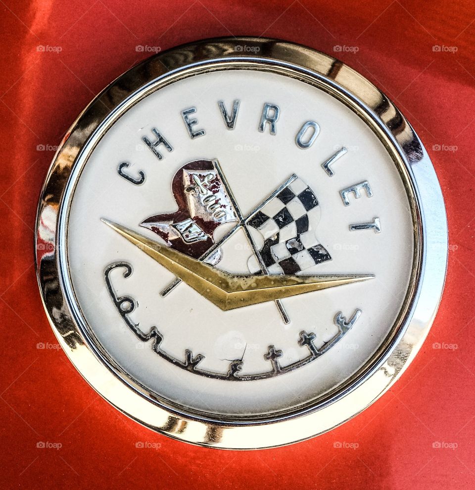 Chevrolet Corvette name plate. Get your kicks in Route 66. 