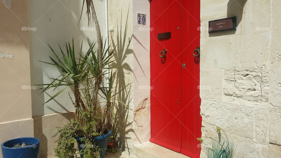 Red door in Malta