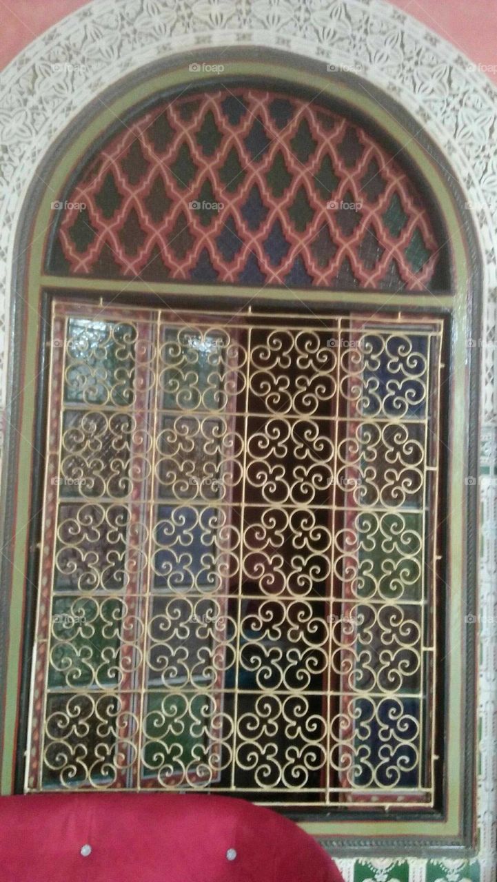 Ancient window made of metal