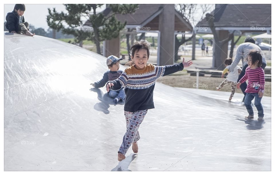 Children happy in playground