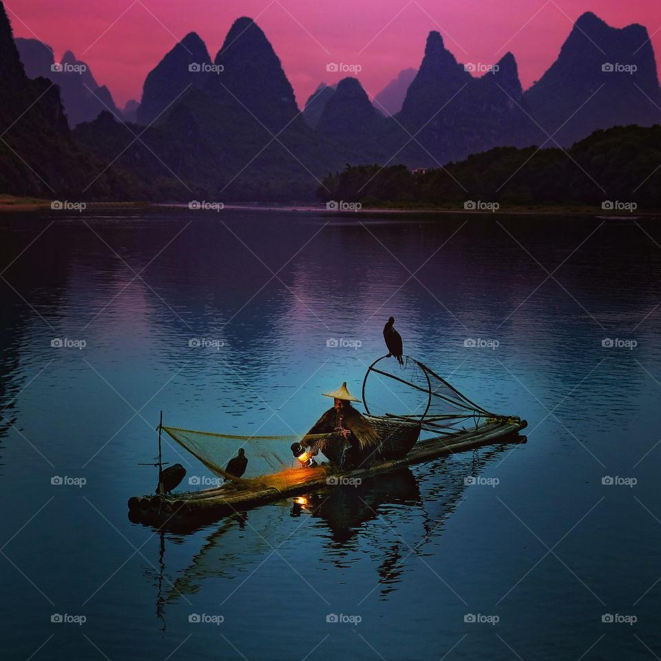 Cormorant fisherman at the Li river