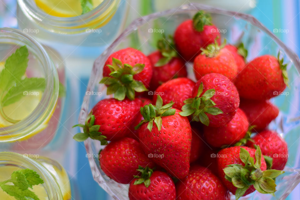 Freshly picked strawberries