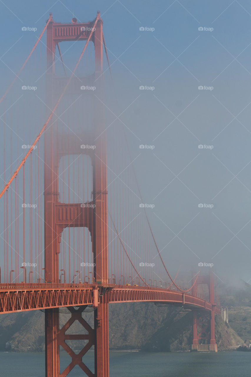 Vertical orientation San Francisco Golden gate Bridge