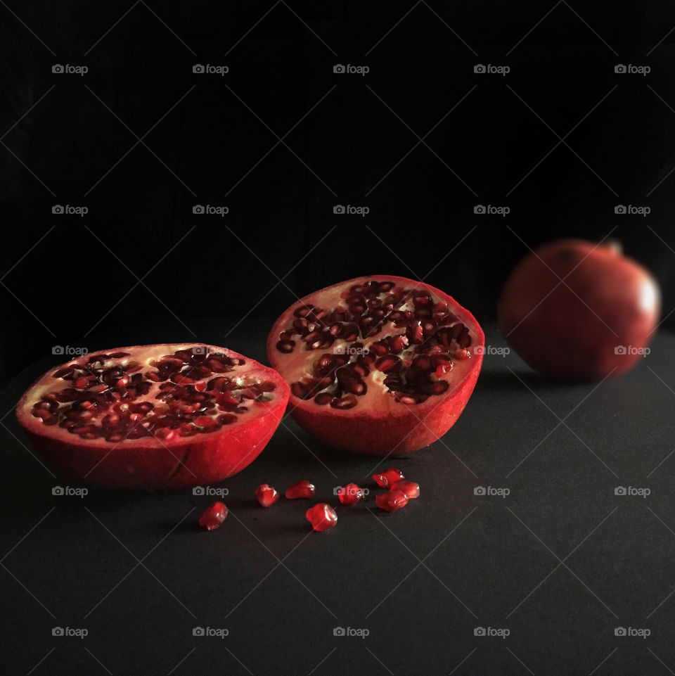 Pomegranates in the dark