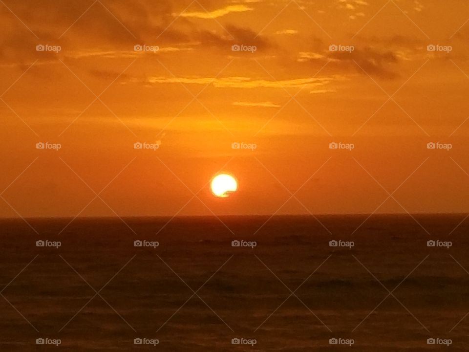 Cloudy Morning sunrise on Hollywood Beach; South Florida