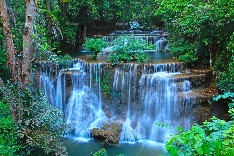 Thailand waterfall forest